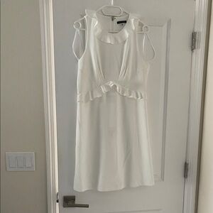 Tommy Hilfiger Sleeveless White Ruffle Trim Dress